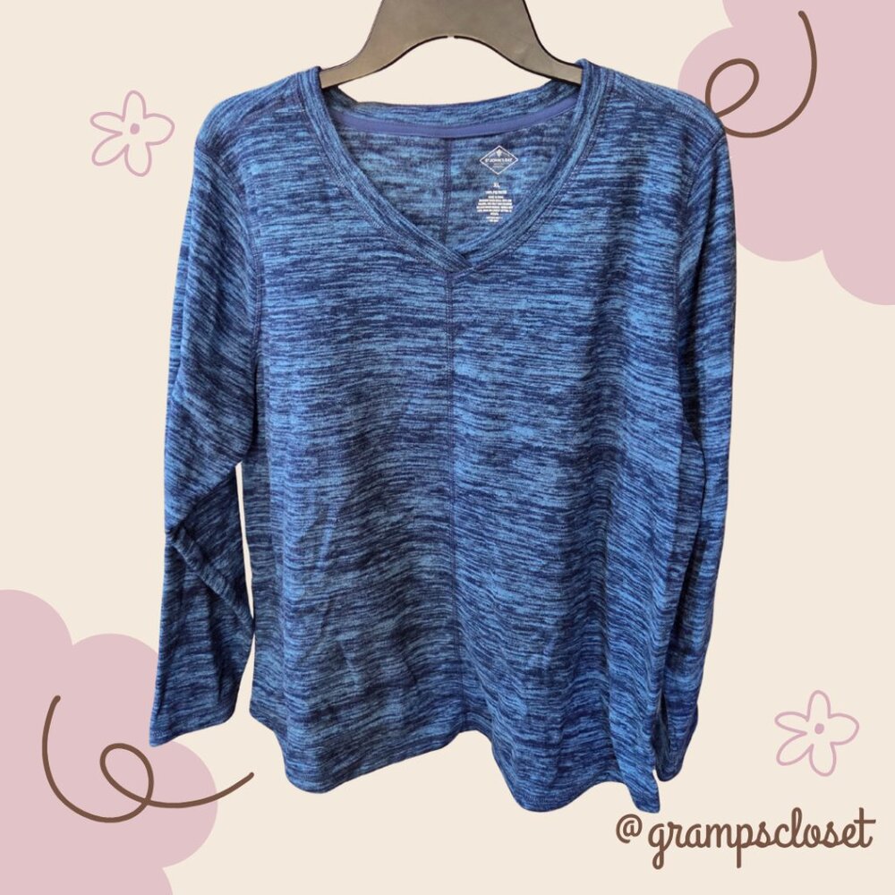 St. John's Bay Soft V-Neck Shirt Blue